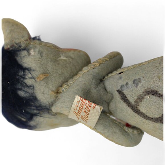 1969 Annalee Mobilitee Mouse Doll – Gray Felt with Orange Hat USA - Picture 3 of 6